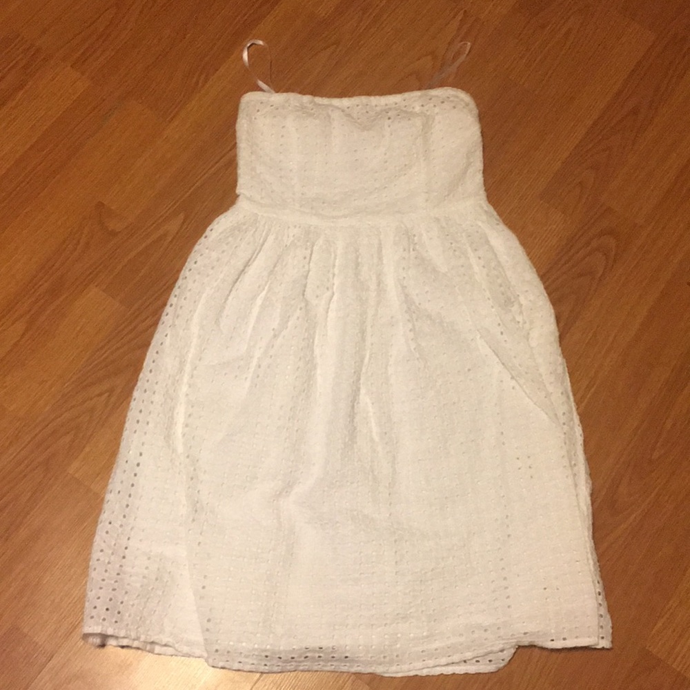 White strapless sundress